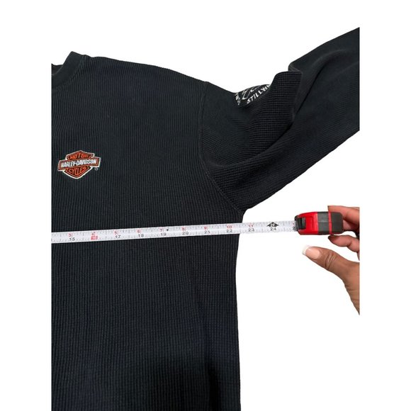 HARLEY DAVIDSON LONG SLEEVE STILLWATER Oklahoma Black‎ Cotton SHIRT Mens XL | E2 - Picture 4 of 7